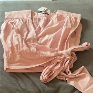 Zara Pink Wrap Top